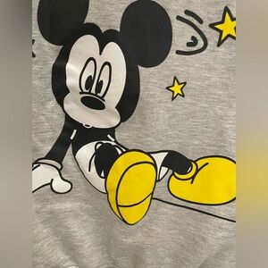 Disney Mickey Mouse Grey XS 0-2 Hoodie Sweatshirt Cotton Stars Lounge Wear Fall